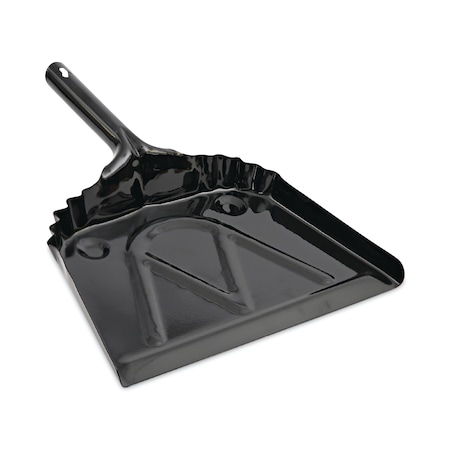 Boardwalk Metal Dust Pan, 12" Wide, 2" Handle, Black, PK12 BWK04212